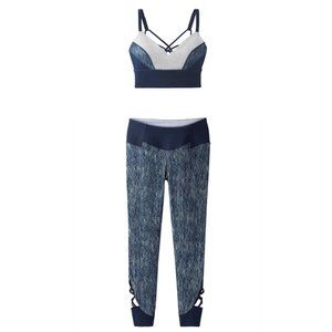 Matching Prana Set | Strappy Navy Blue Lyneah Bralette & Josette Capri